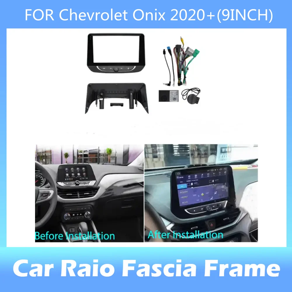 Car Original Style Frame and cable for Chevrolet Onix 2020+ Video Player Audio Dashboard Adapter Kit 9 Inch 2 Din