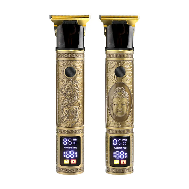 Tagliacapelli elettrico tagliacapelli Vintage rasoio teschio rasatura barbiere tagliatrice doppia lama lavabile in titanio 0.1mm 15 volte