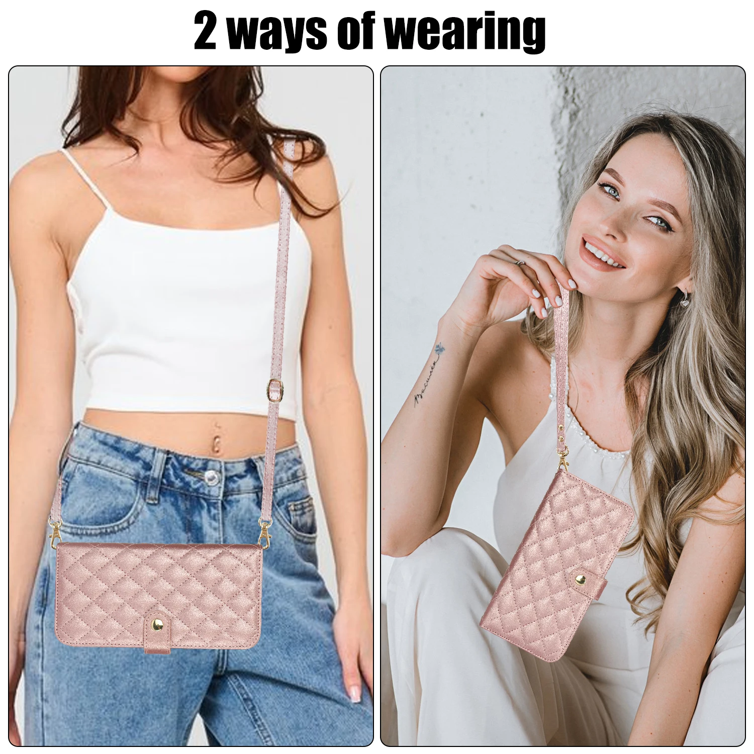 

RFID Blocking Card Slots Holder Wallet Crossbody Flip Case for iPhone 16 15 Pro Max 14 Plus 13 12 Mini 11 XS XR PU Leather Cover