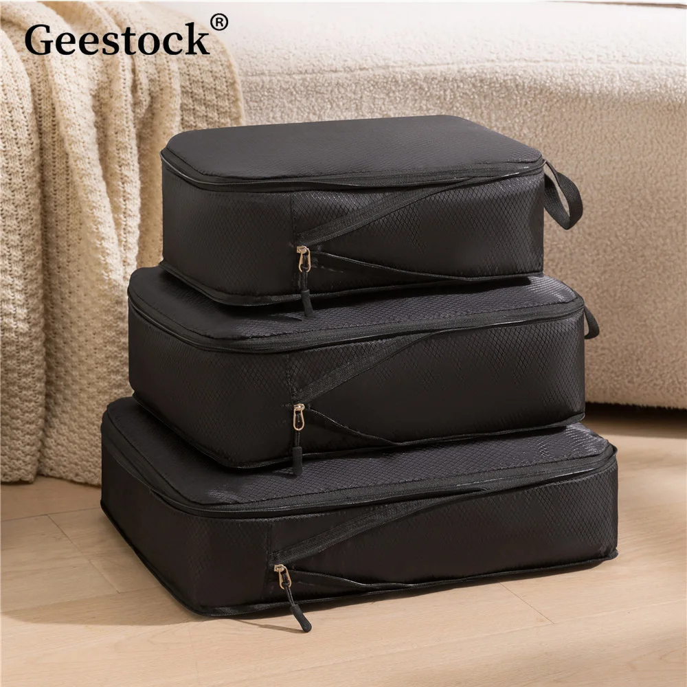 

Geestock 3 шт./компл. дорожная компрессионная сумка для хранения, многофункциональная дорожная сумка, водонепроницаемый чемодан, портативный органайзер для одежды для багажа