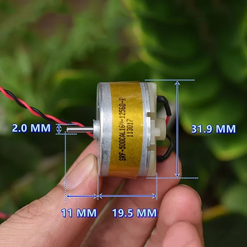 RF-500TB-12560 DC 6V-12V 5400RPM Micro 32mm Diameter Round Spindle Motor Precious Metal Brush DIY Sweeper Robot Fragrance Alarm