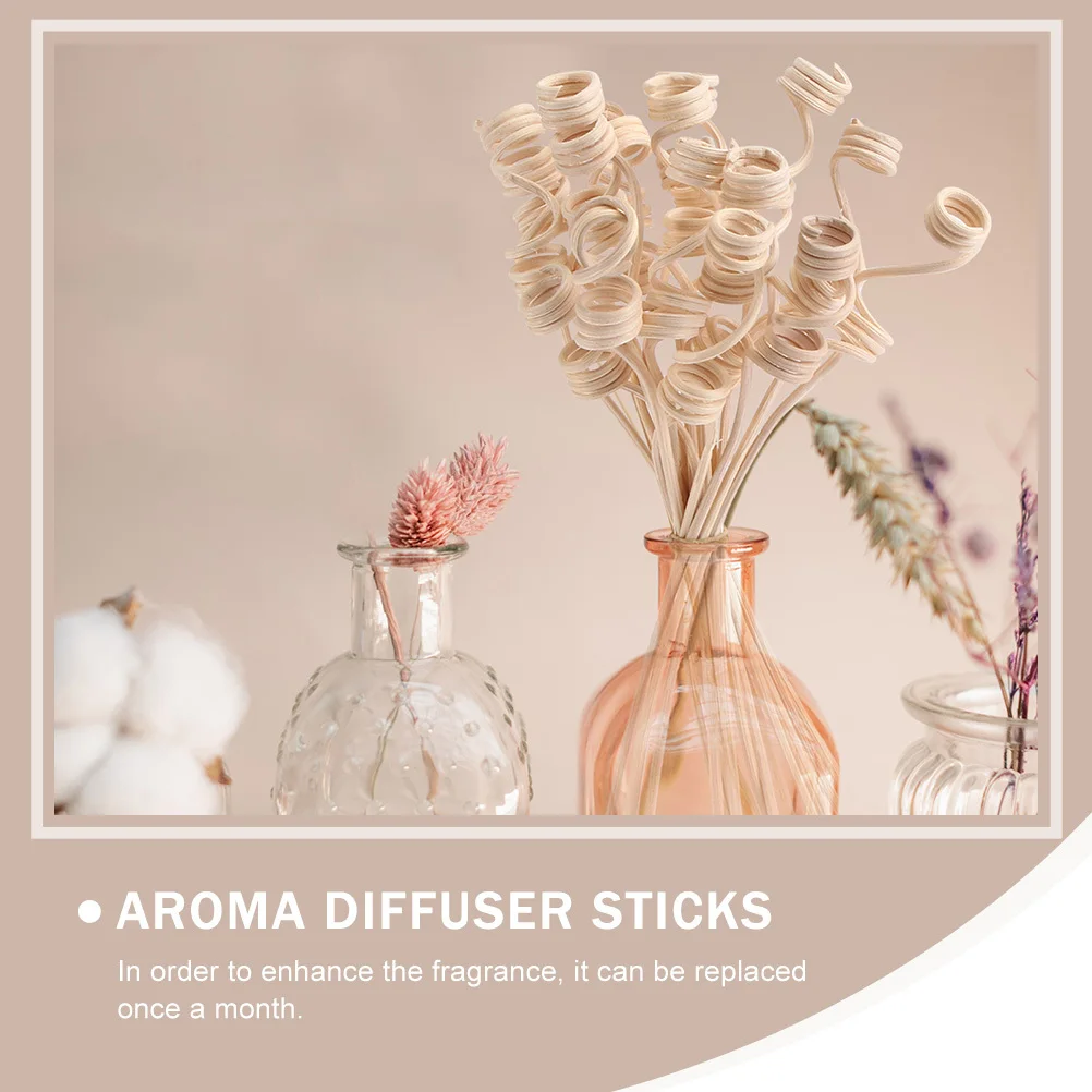 

12pcs Rattan-Shaped Diffuser Sticks Natural Wooden Reed For Home Air Purification Aroma Essential Oil Diffuser Accessories Decor