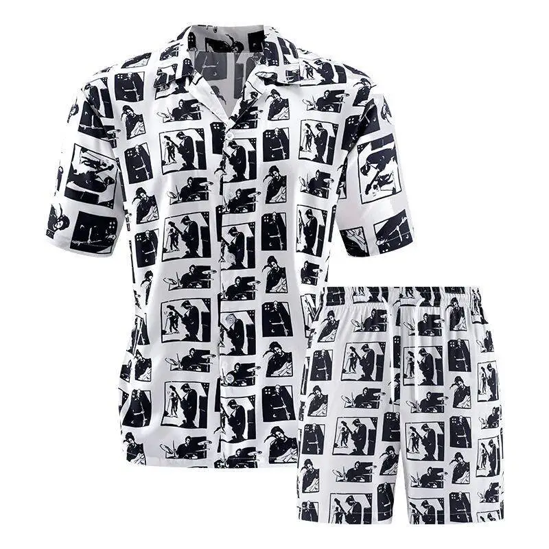 

Summer 2026 3D Short Sleeve Shirt And Shorts Set Printed with Comic Hero Casual Sportswear for Men Spring Long Sleeve Shorts
