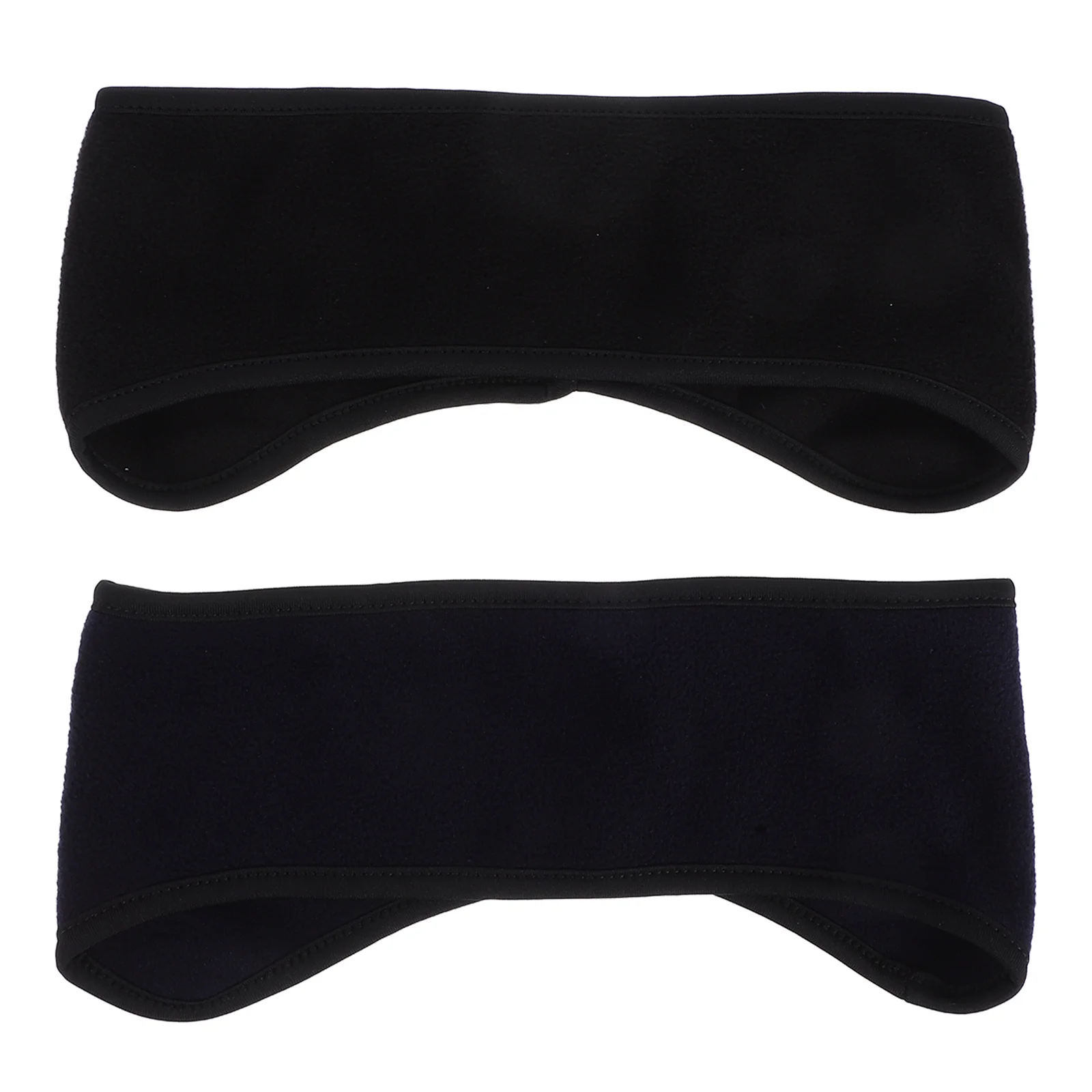 

2Pcs Winter Fleece Athletic Headbands Black Navy Moisture Wicking Ear Warmers Running Cycling Skiing Outdoor Sports