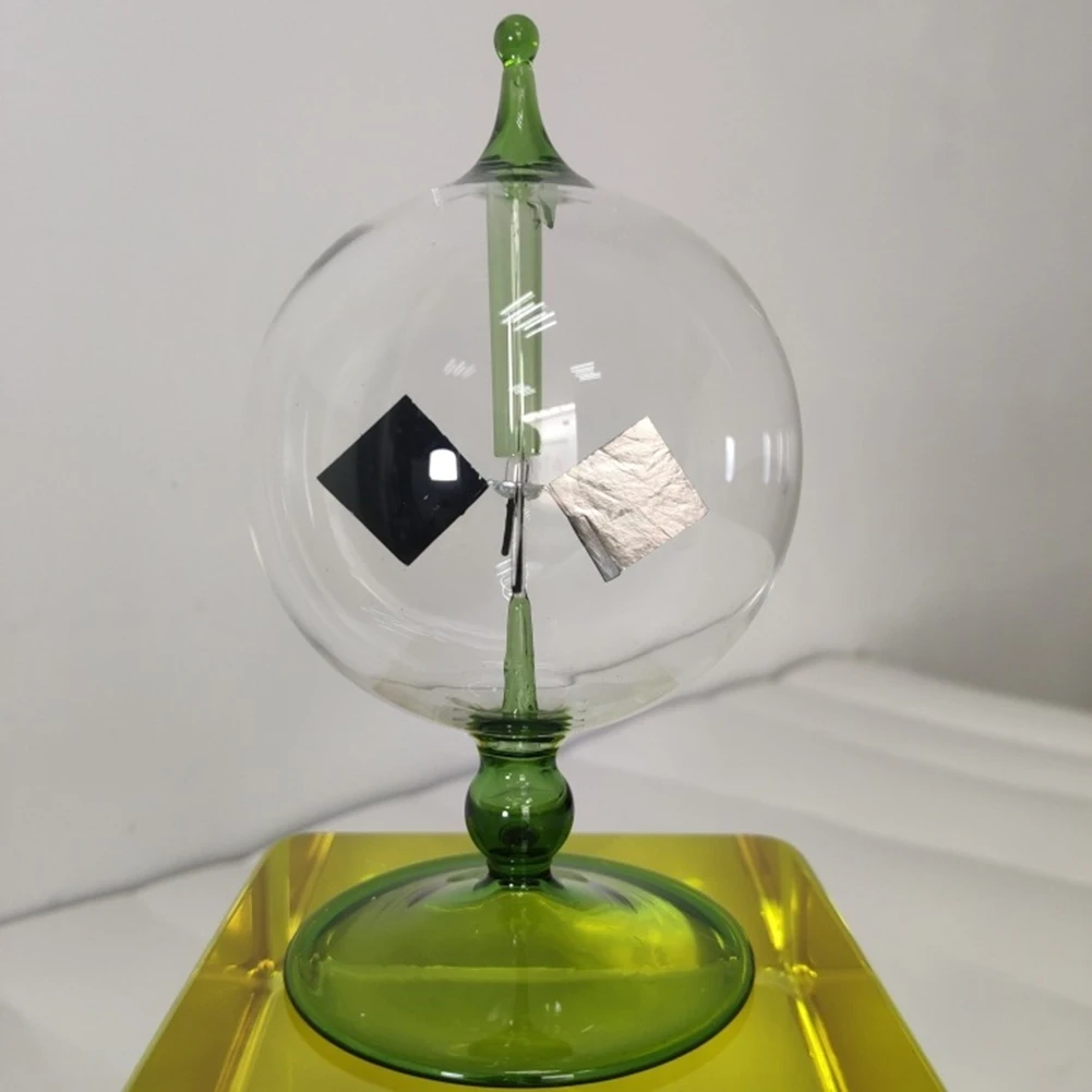 4 Blades Rotating Glass Windmill Solar Powered Crookes Radiometer Light Mill/Educational Teaching Study Tool C-ABFB