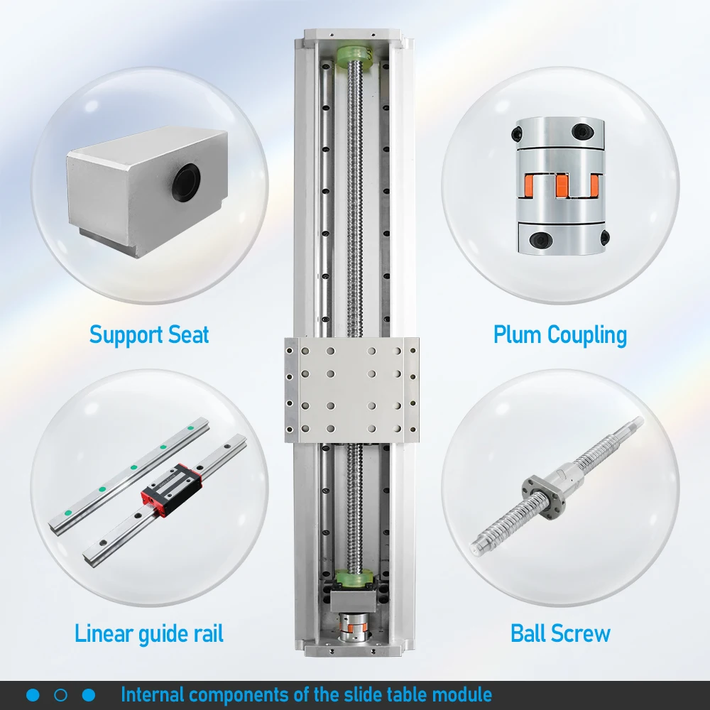 HLTNC HL140A وحدة السكك الحديدية الشريحة الخطية المغلقة بالكامل 150-1500 مللي متر الثقيلة C7 الكرة المسمار المحرك مع EGR15 لمحرك Nema32/24