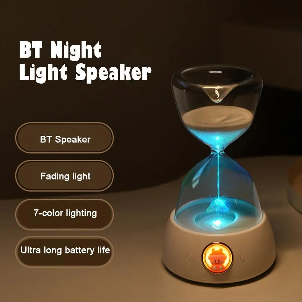 Hourglass Design Sleep Night Light Bluetooth Speaker Desktop Ornament for Indoor Bedroom Portable Atmosphere Lamp