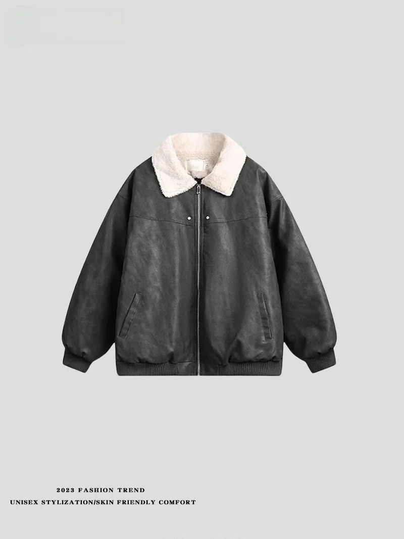 

Утепленная куртка LPLN из искусственной кожи с эффектом овечьего вельвета, хлопковое пальто для мужчин и женщин, зимняя теплая верхняя одежда с воротником-стойкой в американском стиле