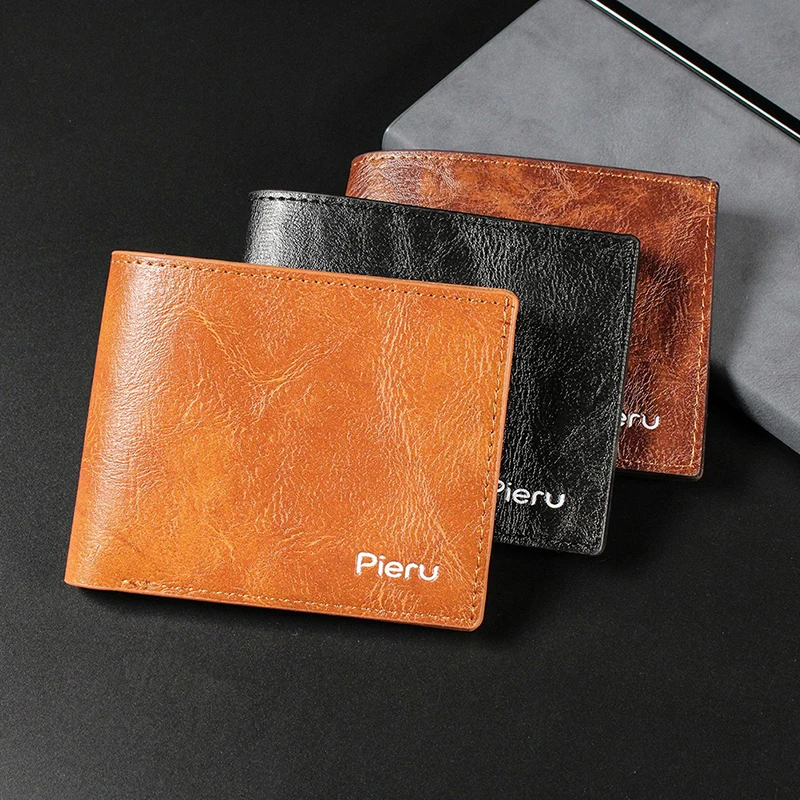 

Vintage Men Wallet PU Leather Brand Luxury Wallets Short Holder Clip Credit Card Money Bag