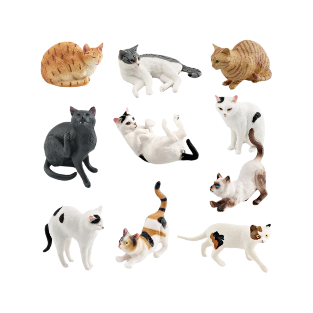 بولي كلوريد الفينيل القط دمية الحلي 9 ألوان DIY بها بنفسك القط أرقام تمثال الديكور الحرف ديكور المنزل