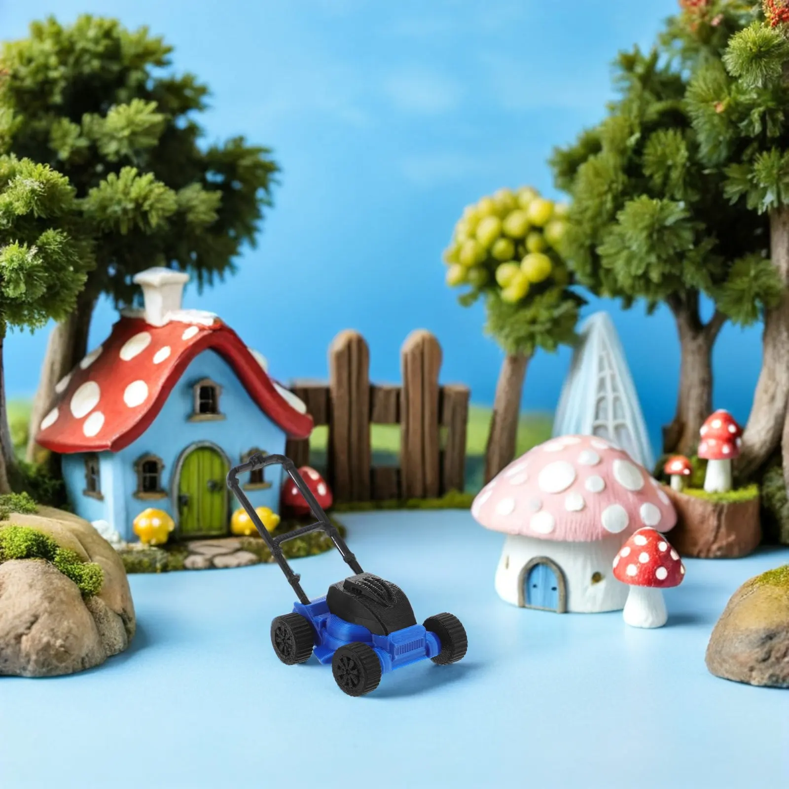 

Miniature Lawn Mower Realistic Dollhouse Yard Landscaping Decoration Plastic Garden Tool for Boys Girls Room Mini Garden