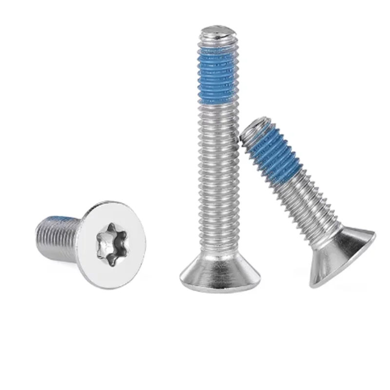 

10 Pieces M3 M4 M5 M6 M8 304 Stainless Steel Countersunk Internal Torx Screw With Full Perimeter Adhesive Anti-loosening Screw