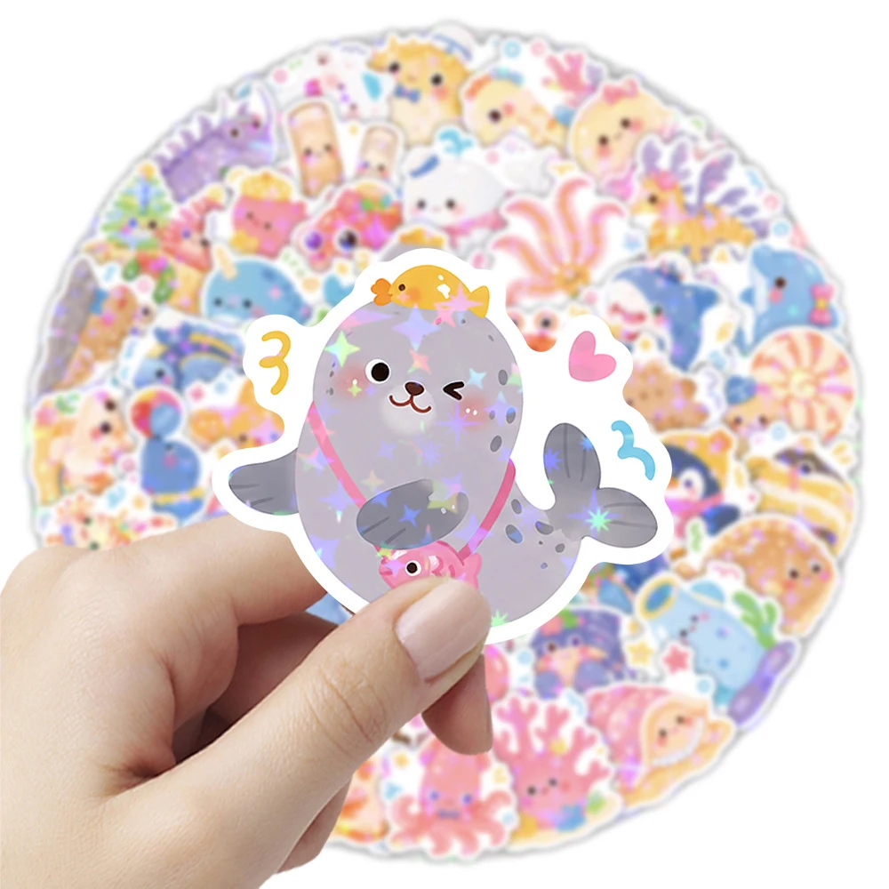 

10/30/50pcs Kawaii Marine Life Animals Graffiti Stickers Cute Cartoon Sticker Waterproof DIY Stationery Scrapbook Phone Decals