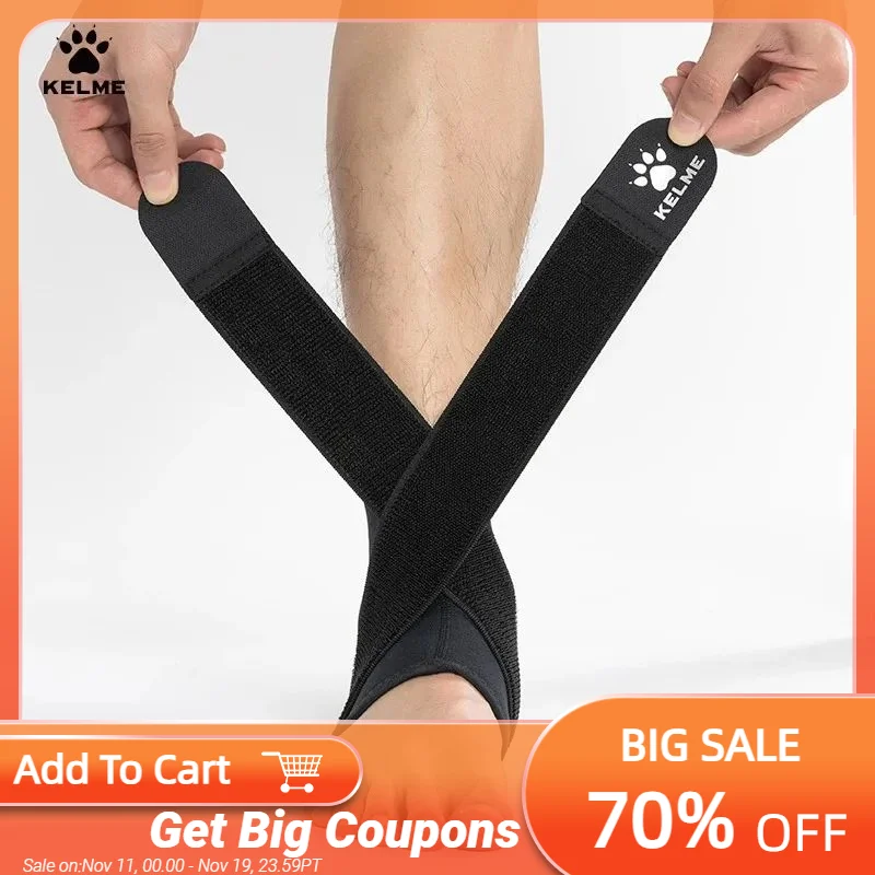 KELME Adjustable Sports Ankle Support Ankle Brace Protector Running Soccer Basketball Gym Ankle Stabilizer Bandage Strap 9302HJ5