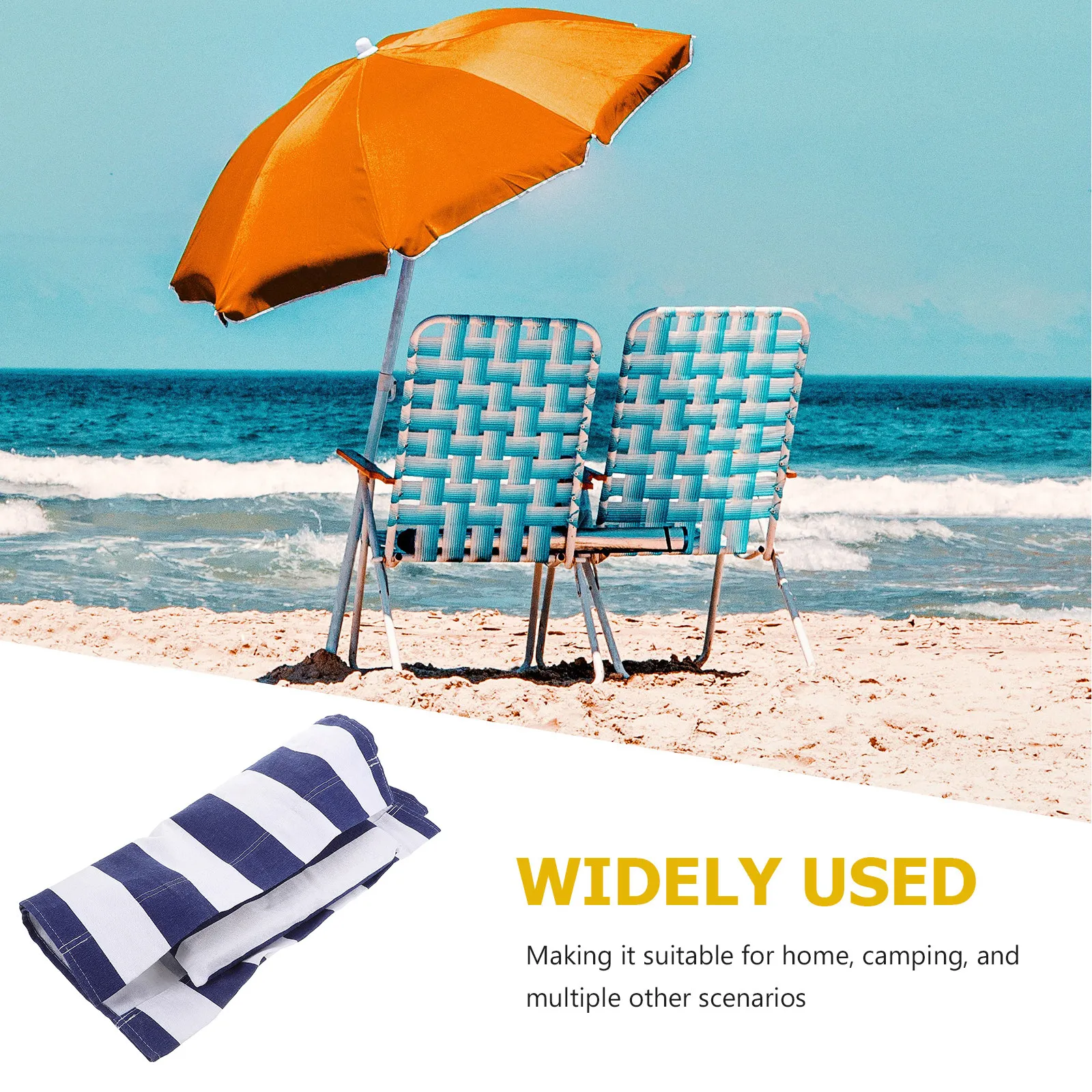 Lounge Chair Replacement Fabric Blue White Striped Sling Cover for Outdoor Beach Patio Garden Furniture