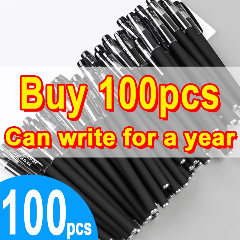 10/100 قطعة مجموعة أقلام جل 0.5 مللي متر كتابة سلسة للامتحانات الطلاب اللوازم المدرسية المكتبية مثالية لبالغين الأعمال #1