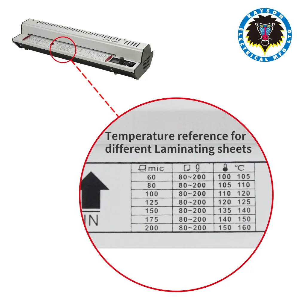 Profesjonalna maszyna do laminowania Rayson LK4-320D A3/A4 - zimna/ciepła, trwała i cicha do dokumentów, zdjęć i folii plastikowej