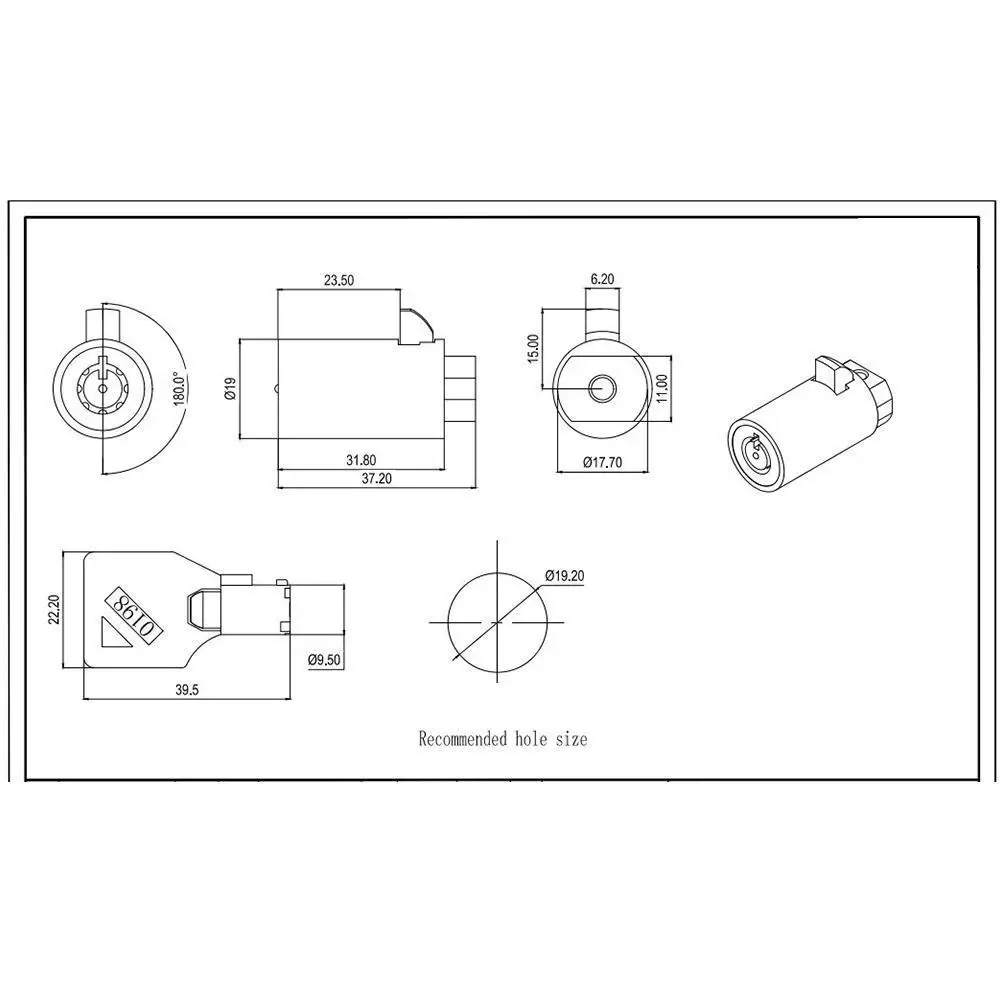 Tubular Key Cylindrical Lock Vending Machine Replacement 19mm Push Cylinder Cylinder Lock Lock T4Y9