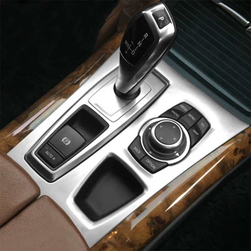 For BMW X5 X6 E70 E71 2008 2009 2010 2011 2012 2013 Car Styling Gear Shift Control Panel Cover Trim Interior Sticker Accessories