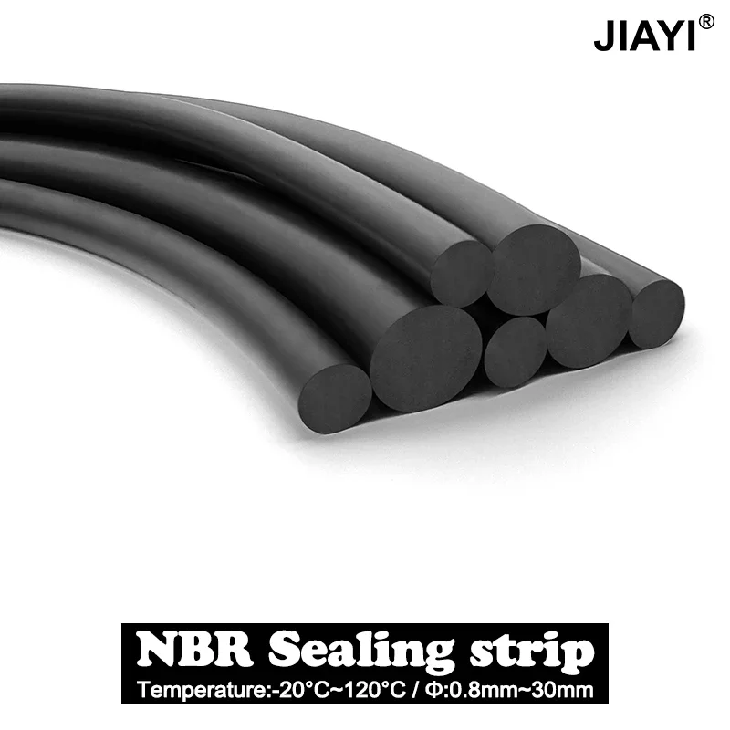 Flexible NBR Rubber O Ring Seal Cord Anti-wear Anti-oil Strip Dia 0.8mm-10mm 1M-10M Gasket for Automotive Pipeline Seal