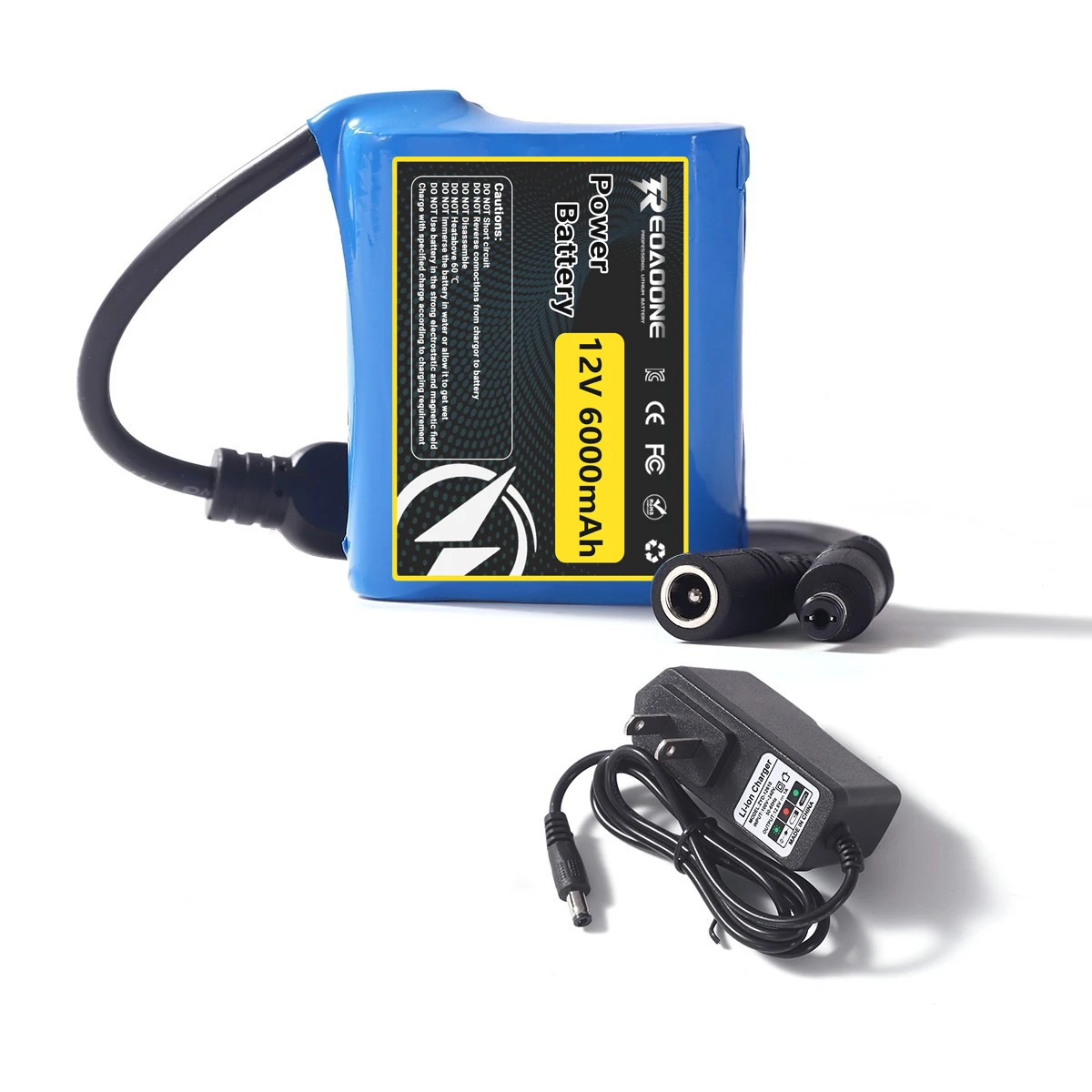 High Capacity 12V 6000mAh Lithium Battery Pack with BMS Protection Board for LED Strip Toy Car Security Monitoring Use