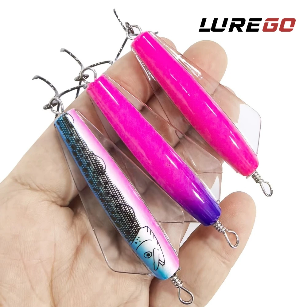 

1PC Hard Lure 6.8cm/13.5g & 7.3cm/18g – Sinking Fishing Lures with Triple Hooks, Long Cast Saltwater Bass Fishing Bait