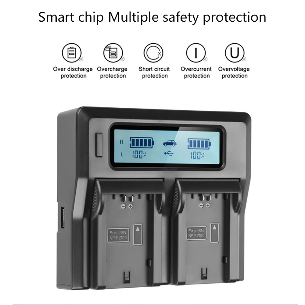 NP-FZ100 ładowarka NP FZ100 NPFZ100 szybka szybka ładowarka LCD Dual ładowarka do Sony alfa 9R A9R 9S A9S A7RIII A7R3 7 rm3 A7m3 ZV-E1
