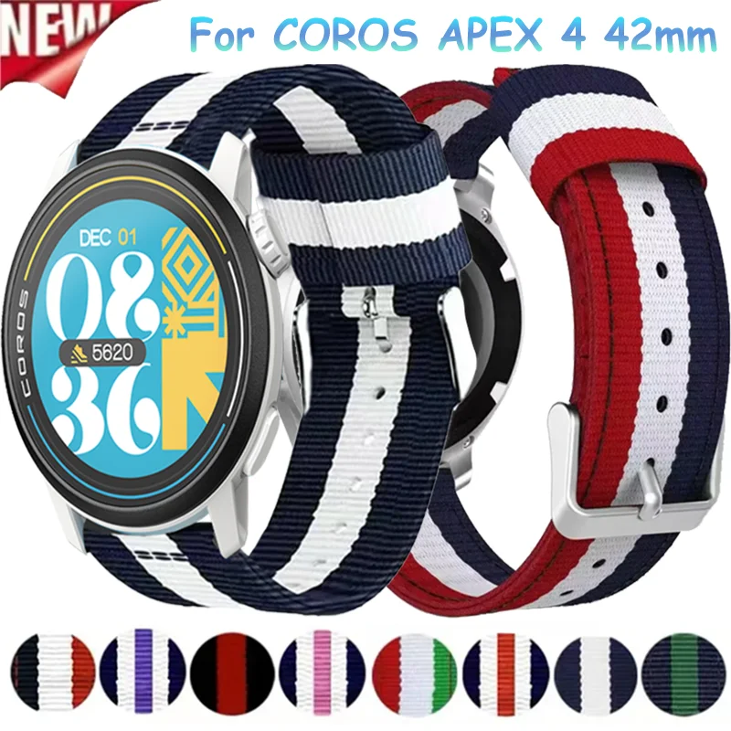 

Холщовый нейлоновый ремешок 22 мм для COROS PACE 4-3-Pro/APEX 4 42 мм, удобный браслет для часов CMF 3-2-1 Pro/Suunto Vertical 2-Race 2