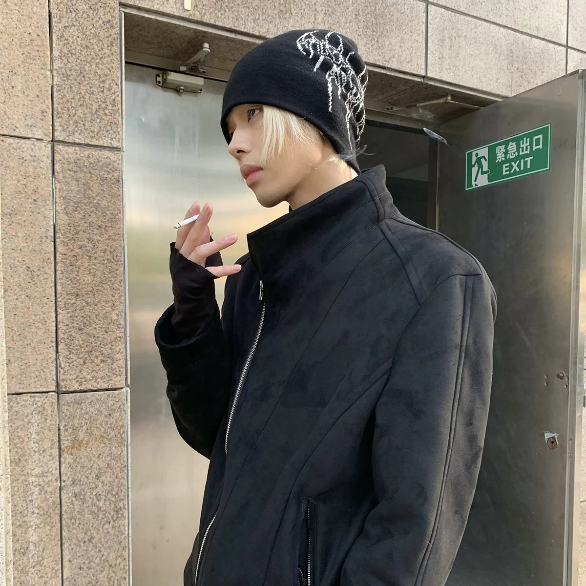 Hip-hop Dark Style Jacquard Organic Skeleton Letter Knitted Hats New Men Women Warm Personal Fashion Street Versatile Beanies
