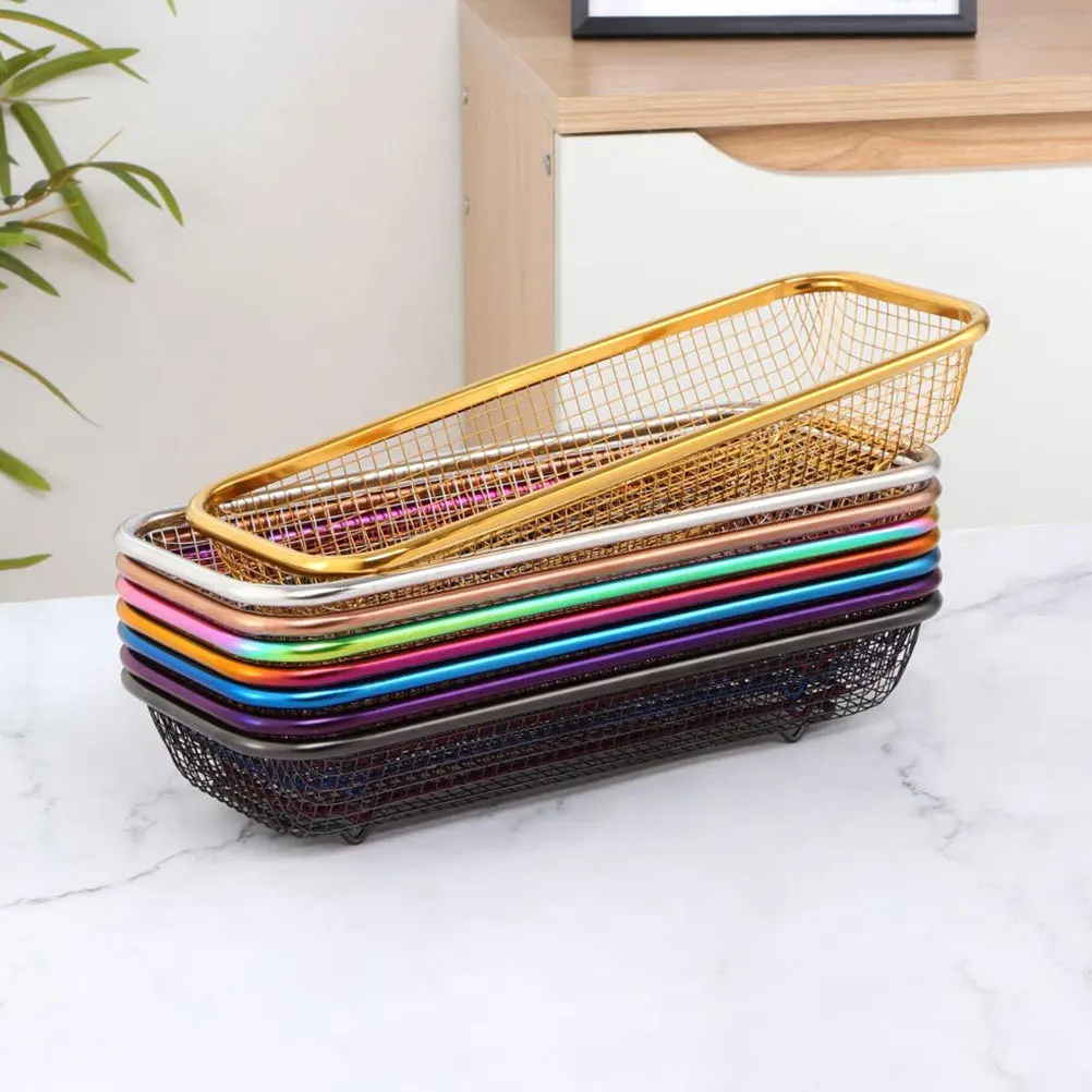 

2pcs Utensil Basket Stainless Steel Cutlery Organizer Multi-Function Storage Basket For Kitchen Tableware Household Utensil