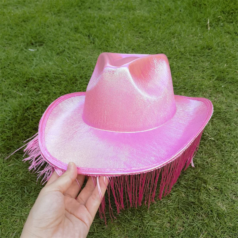 Cowboy Hat Western Cowboy Hat Woman Men's Cap Cowboy Hat Wide Brim Decorate Wedding Female Pink White Cowgirl Sombrero Vaquero