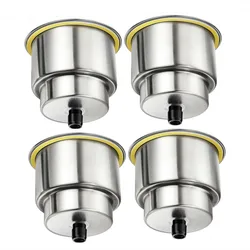 4X Marine Boat Stainless Steel Recessed Cup Shape Drink Holder with Drain Cup Holder