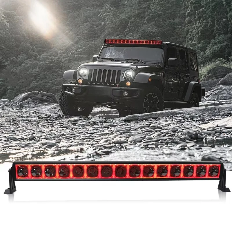 

High Power 24V Waterproof RGB LED Light Bar 6000 Lumens DRL Driving Work Spotlight 4x4 UTV ATV Truck SUV Offroad Roof Mount