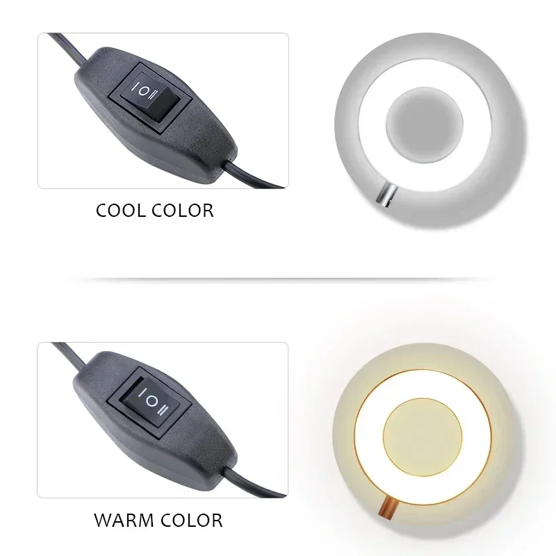 Lámpara de pestañas USB, luz LED fría y cálida, luz de dos colores, lámparas de extensión de pestañas postizas, herramientas de maquillaje de injerto de salón de belleza flexibles