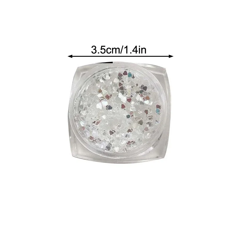 1Jar 1mm البسيطة تألق الحب مسمار بريق مسمار الديكور تألق القلب صالون الأظافر DIY مسمار الفن تصميم لطيف الملحقات