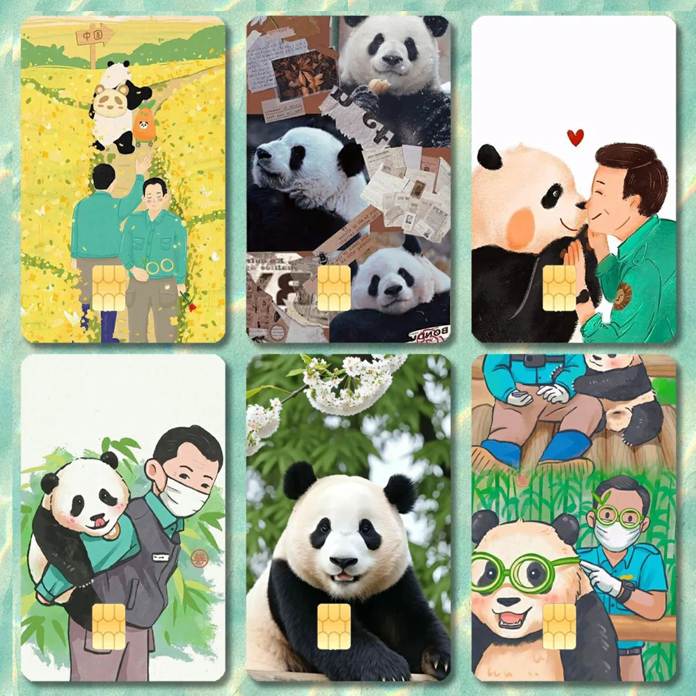 

Fubao Cute Panda Stickers Cartoon Credit Card Visa Debit Bank Charge Card Bus Metro Waterproof Sticker Decal Decoration