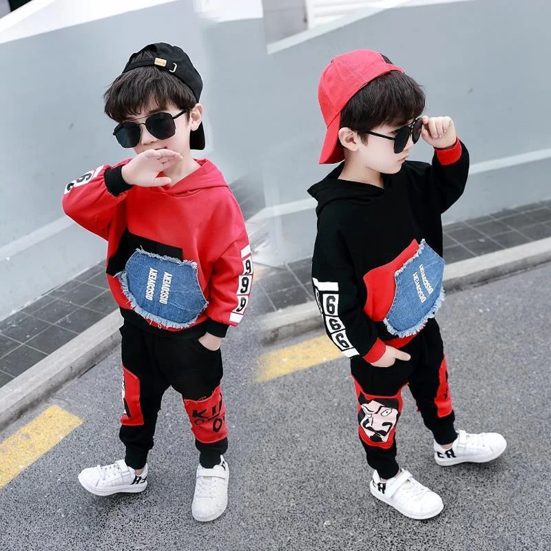 

Boys Suit Sweatshirts +Pants Cotton 2Pcs/Sets 2022 New Arrive Spring Autumn Thicken Sports Sets Kid Breathable Children Clothing