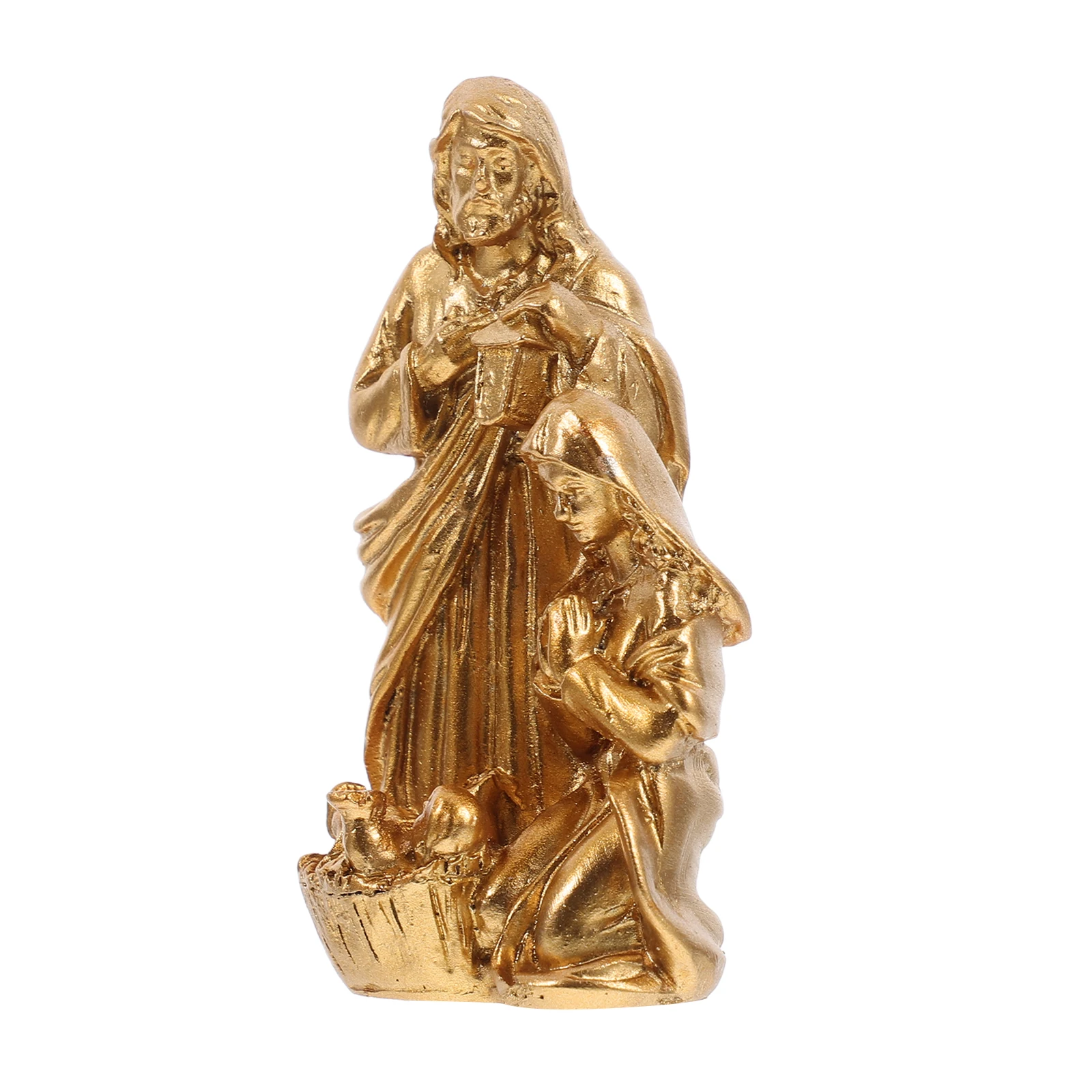

Nativity Statue Home Decor Church Resin Decoration Porch Golden Baby Jesus Statues