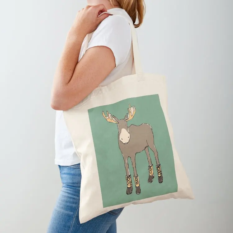 

Moose in Boots Tote Bag Cloth bag handbag large size bags Canvas bag