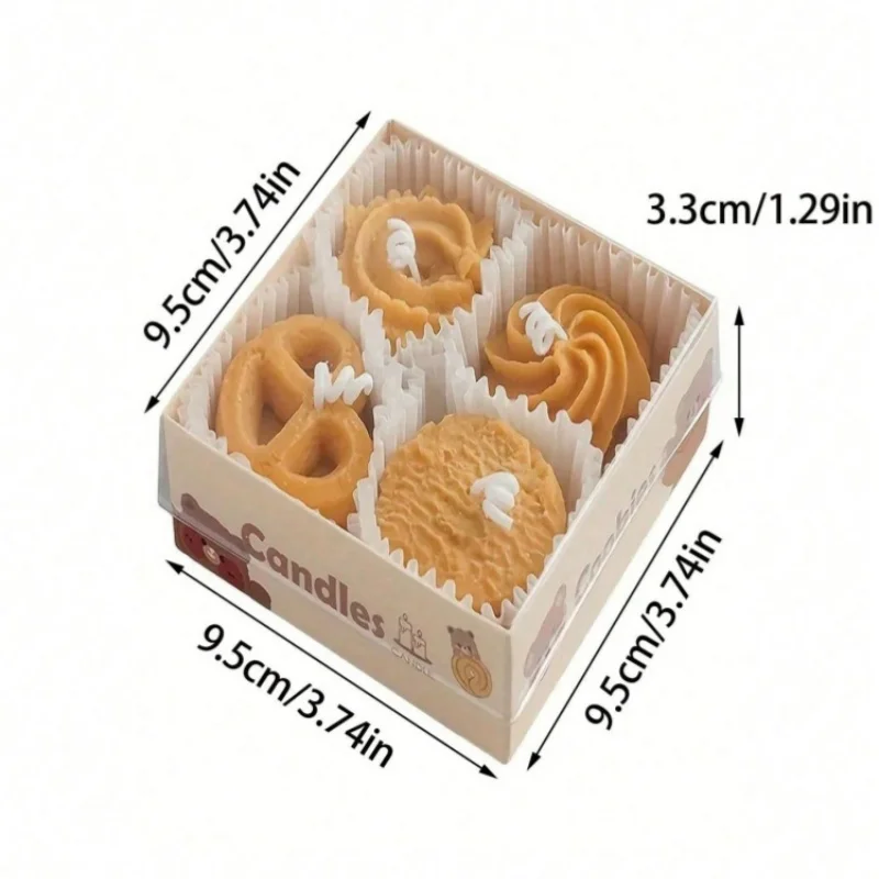 biscuit candles, cookie scented candles gift box gift creative candles ins set gift modeling wax, holiday decoration