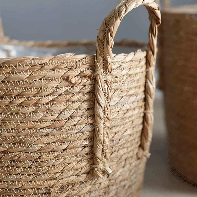 Nordic Extra Large Straw Flower Pot Seaweed Storage Basket Potted Green Plant Flower Basket Hand Woven Floor Indoor Flower Pot