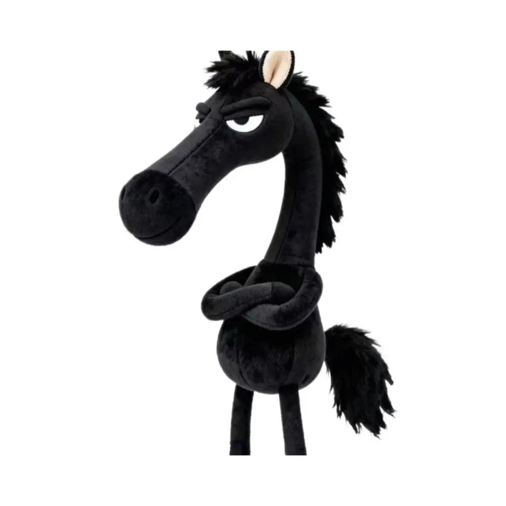 Symulacja kreskówkowa konia, pluszowy, wykwintne wykonanie, uroczy design, biało-czarny kolor, styl fantasy, ponik, prezent na Boże Narodzenie