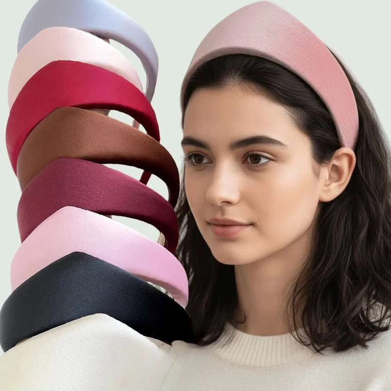 

Velvet Padded HeadbandsNon Slip Vintage Head Band Plastic Headbands 90s Hair Band for Women