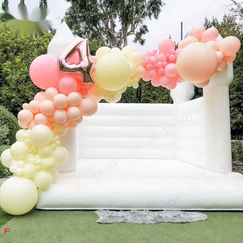 

outdoor activities Commercial 13ft Inflatable White Wedding Jumper PVC Playhouse Bouncy Castle Moon Party House Bridal Bounce