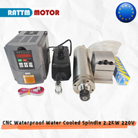 【EU】CNC Router Kit Waterproof Water Cooled Spindle Motor 2.2KW 220V ER20 For Metal & Inverte VFD 220V for CNC Milling Machine