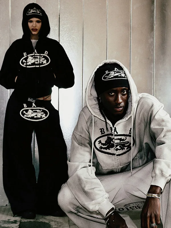 레트로 아메리칸 워시드 타이다이 후디 여성 캐주얼 스포츠 스파이시 숏 코트 트렌디 스트리트 스타일 루즈핏 긴팔 지퍼