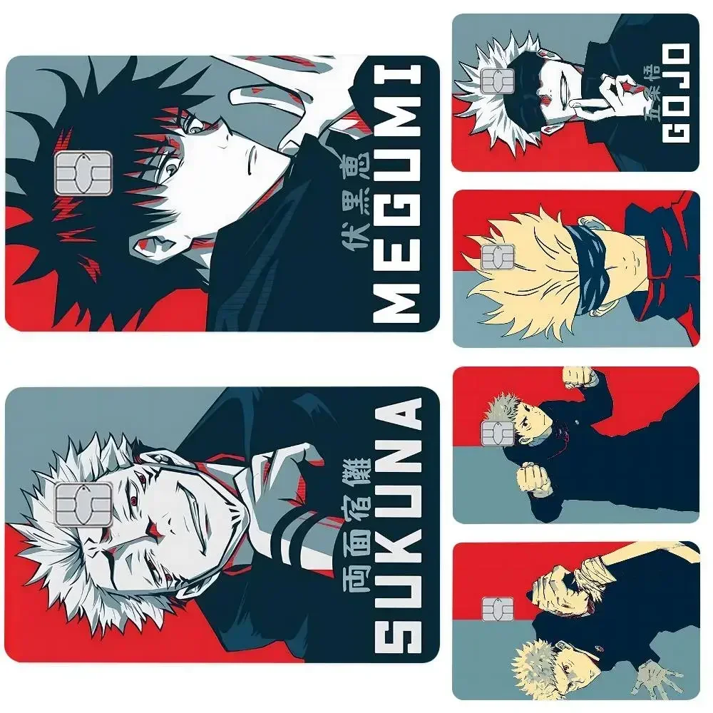 Anime Jujutsu Kaisen Gojo Satoru Megumi Sukuna Credit Card Skin Matte Stickers For Bank Card ID Card Debit Card Decal Decoration