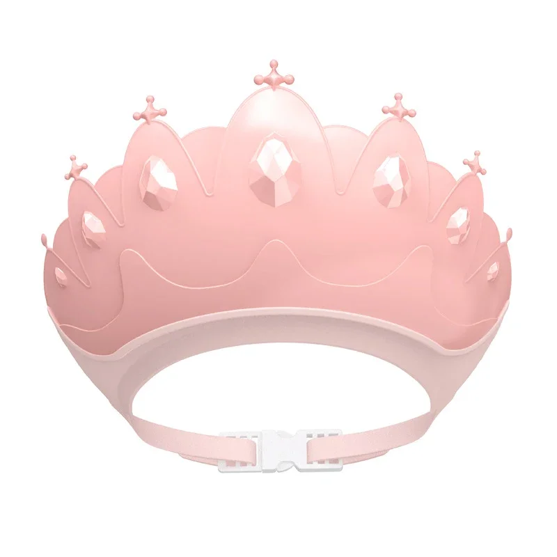 Shampoo Cap Crown Baby Shower Cap Adjustable Size Children  Cartoon Bath Visor Infant Hair Shield Ear Protection Waterproof