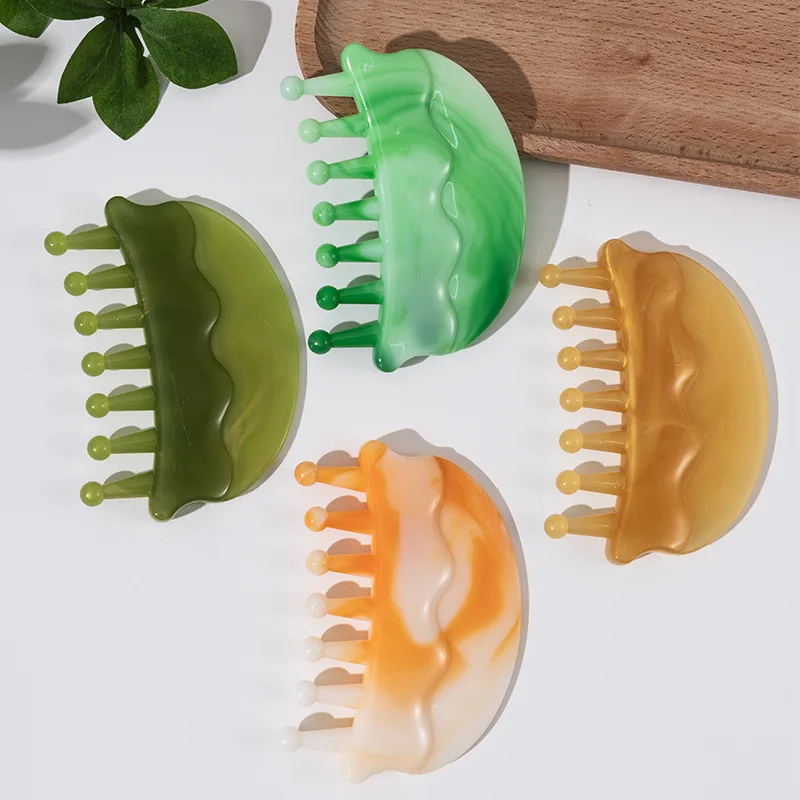 1PC Portable Scalp Massage Comb for Head Therapy & Facial Gua Sha Scraping Muscle Relief Tool Scalp Meridian Massage Comb
