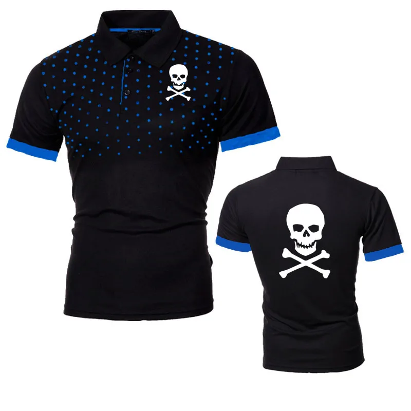 Fashion Anti-wrinkle Men T Shirt Summer Comfortable sweatproof sports polo shirt T-shirt skull print Hip hop short sleeve men